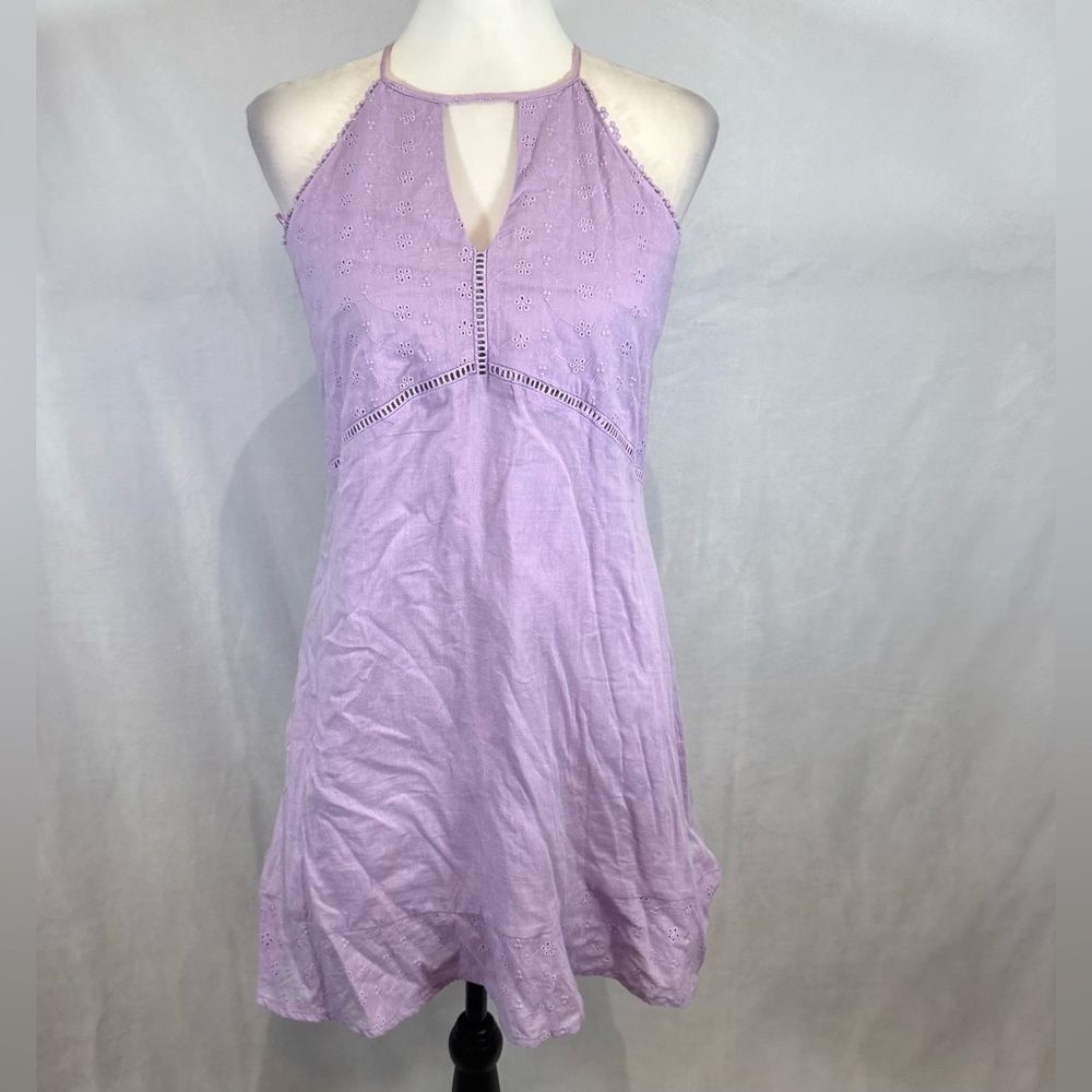 Lilac purple eyelet cotton dress size XS